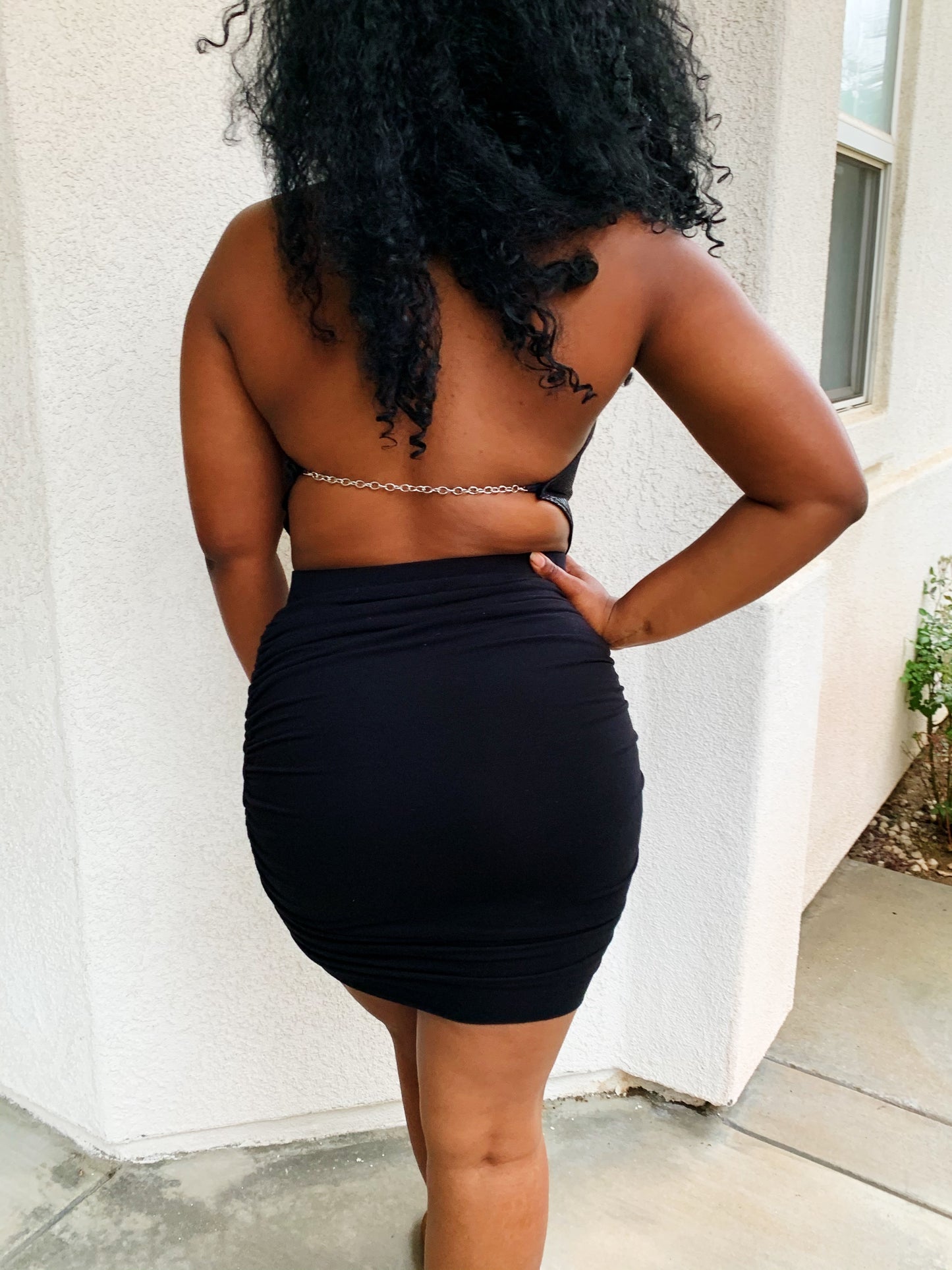 Don’t Slip Up Backless Halter Chain Top