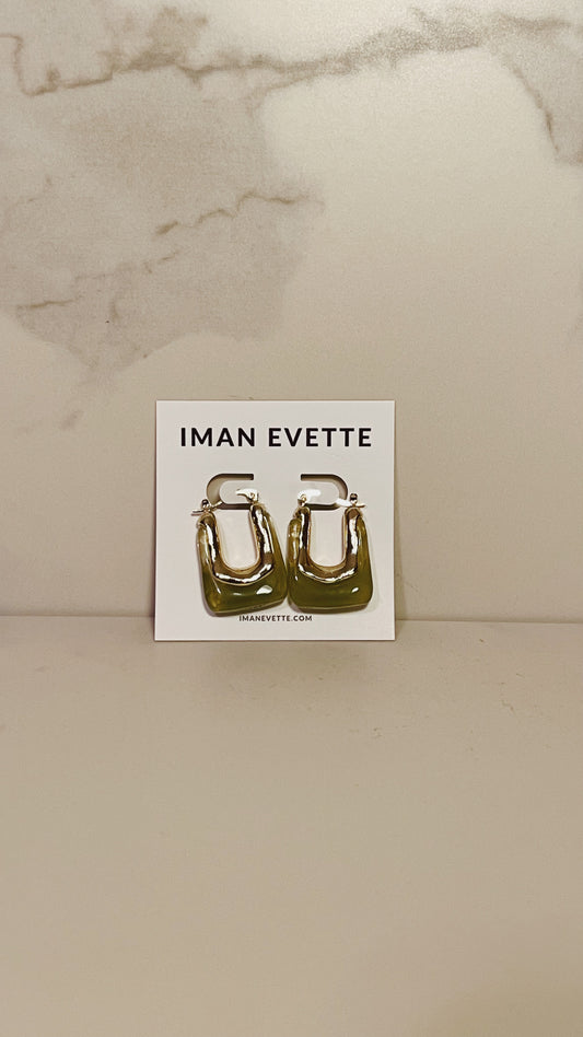 Bite Me Chunky Earrings - Chartreuse