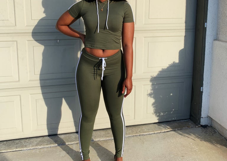 Set It Off Two Piece Olive Set